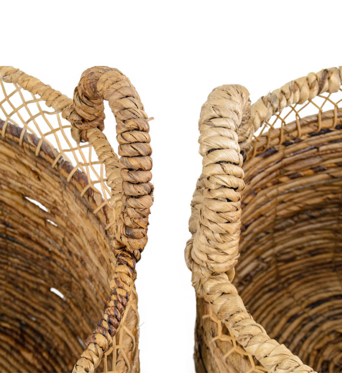 DAVOS - Set of 2 rattan baskets 45 x 45 x 44 / 38 x 38 x 39