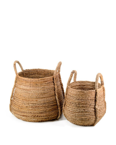 DAVOS - Set of 2 banana fiber baskets 44 x 44 x 45 / 34 x 35 x 40