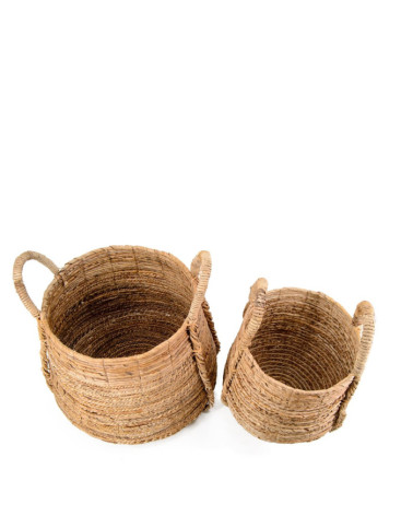 DAVOS - Set of 2 banana fiber baskets 44 x 44 x 45 / 34 x 35 x 40