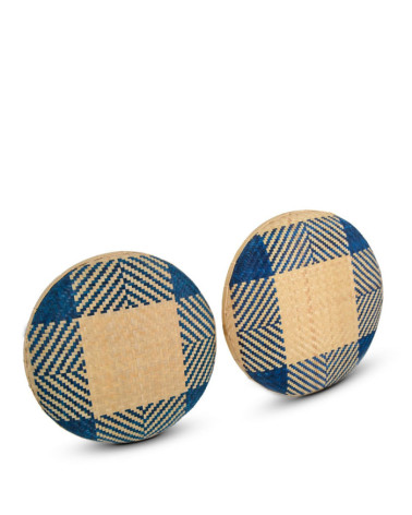 DAVOS - Set of 2 bamboo trays 55 x 55 x 3 / 50 x 50 x 3