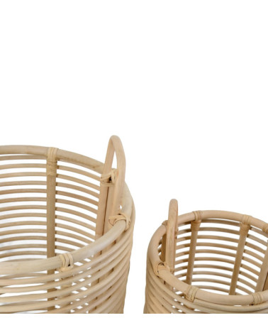 Set of 2 rattan baskets 40 x 40 x 54 / 30 x 30 x 42