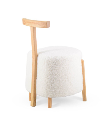 MIA - Silla en madera de olmo y tapizada en lana 46 x 45 x 68