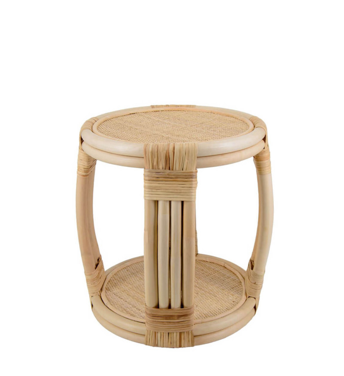 Mesa de centro de rattan 44 x 44 x 46