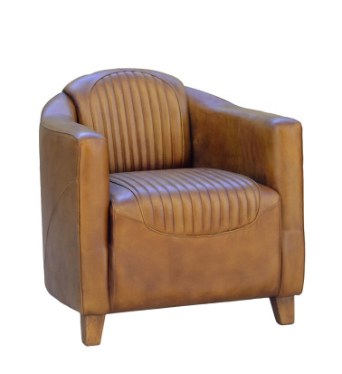 BOSTON - Fauteuil en cuir 70 x 75 x 75