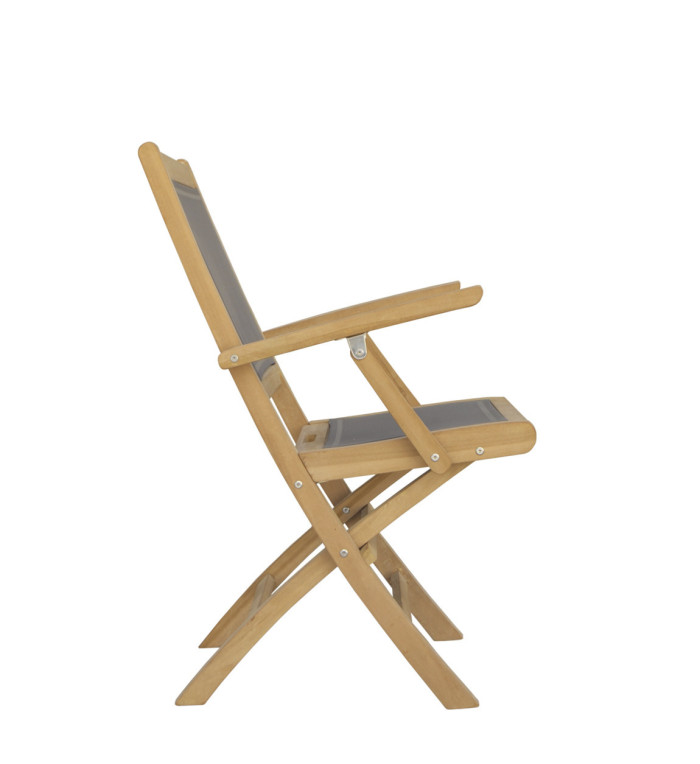 JARDIN - Ensemble de 2 fauteuils de jardin pliants en teck 55 x 60 x 90