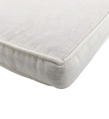 Set of 2 white fabric cushions 45 x 42 x 6