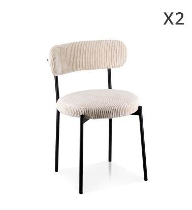 KAIHO - Set de 2 sillones de hierro y poliéster 54 x 50 x 77