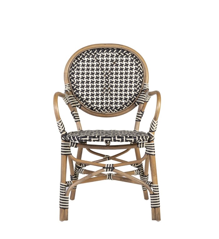 BISTRO - Set of 2 black rattan armchairs 56 x 56 x 92