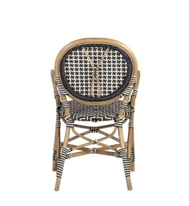 BISTRO - Conjunto de 2 cadeirões de rattan negro 56 x 56 x 92