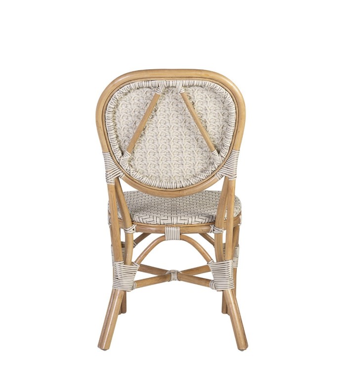 BISTRO - Set de 2 sillas de ratán blanco 50 x 58 x 94