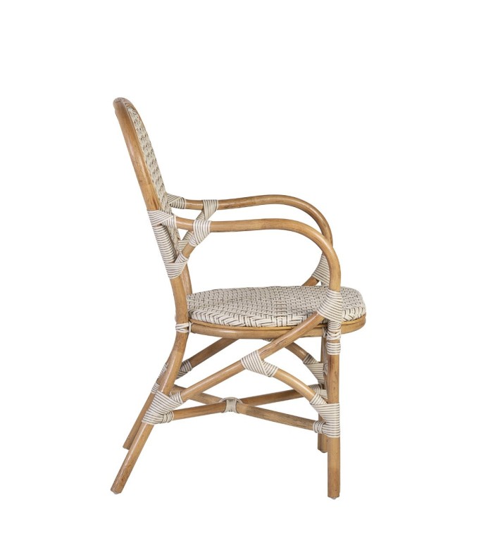 BISTRO - Ensemble de 2 fauteuils en rotin blanc 60 x 62 x 94