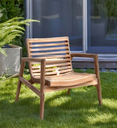 JARDIN - Fauteuil en teck 70 x 60 x 70