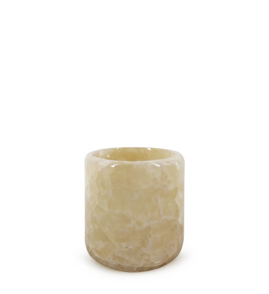 Small white onyx candle holder 8 x 8 x 8