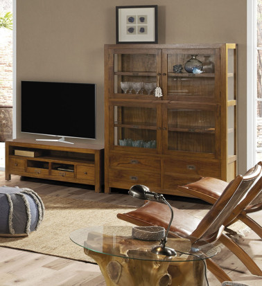 STAR - Mueble TV en mindi 110 x 40 x 45