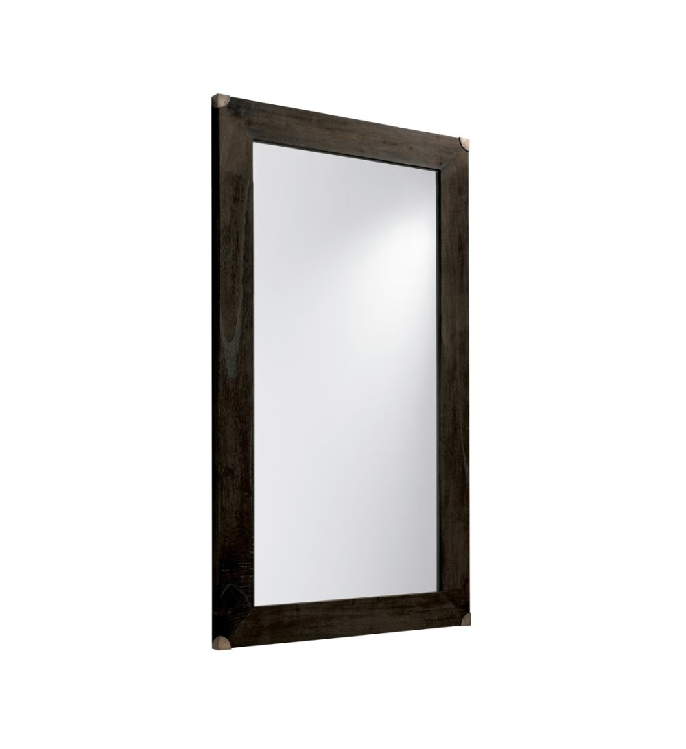 INDUSTRIAL - Miroir en bois noir 80 x 120