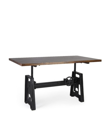 PIPA - Mango and iron table 160 x 90 x 77-104