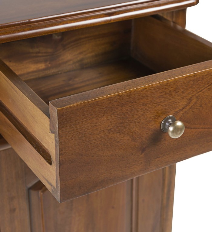 VINTAGE - Mahogany side table with bronze accessories 40 x 40 x 65