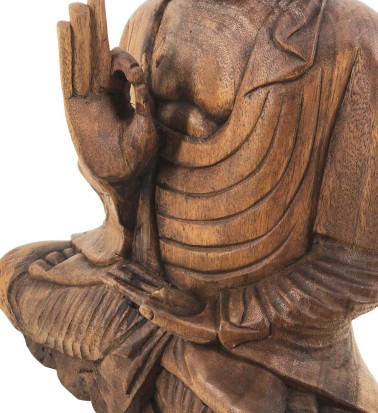 BUDDHA IN LEGNO MARRONE 40 X 20 X 50