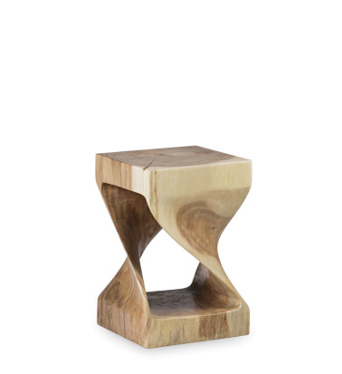 Tabouret artisanal en suar 30 x 30 x 45