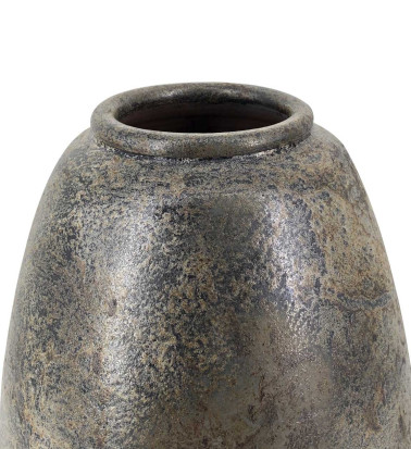 VASO TERRACOTA COR METALICA 27 x 27 x 40