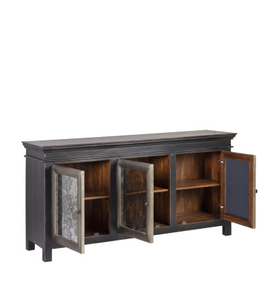 GATSBY - Buffet in acacia e alluminio 168 x 45 x 85