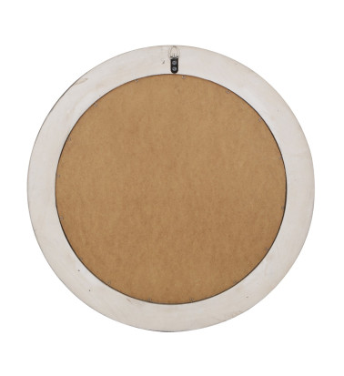 DAKOTA - Miroir rond en bois beige blanchi 58 x 5 x 58