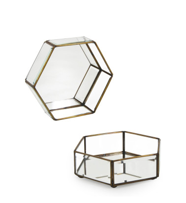 BISEL - Small hexagonal box 16 x 14 x 6