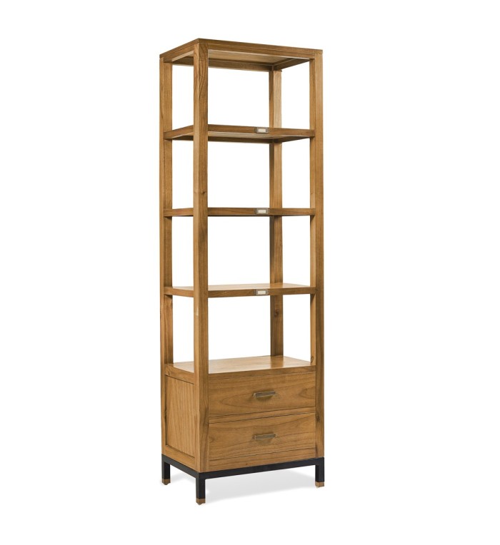 MADHU - Mindi and iron bookcase 60 x 40 x 190