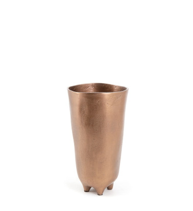 ANTIQUE - Rose gold vase with 4 legs 15 x 15 x 26