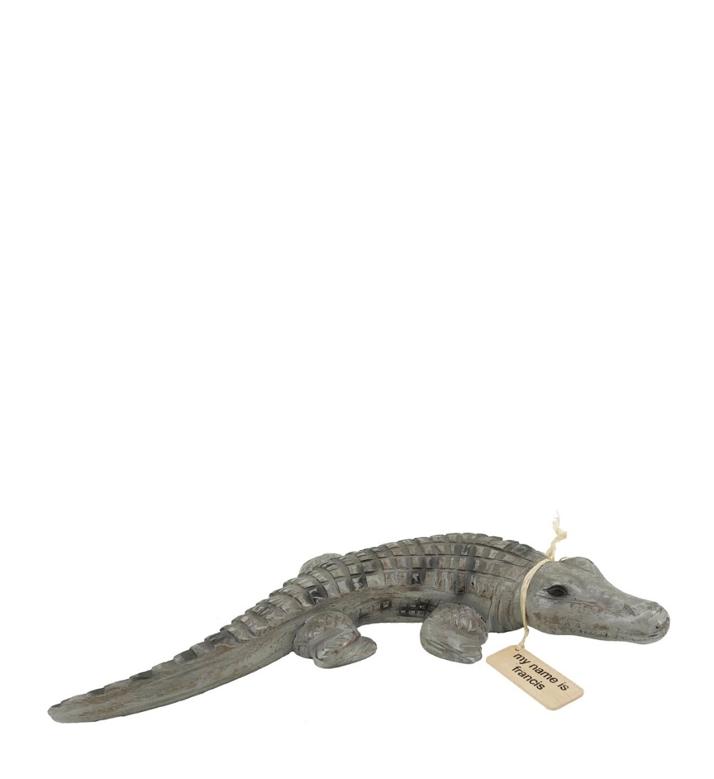 Crocodile francis en bois de Suar 48 x 23 x 7