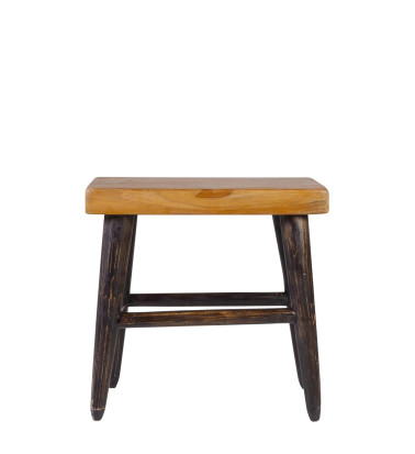 Rectangular teak stool 45 x 27 x 45