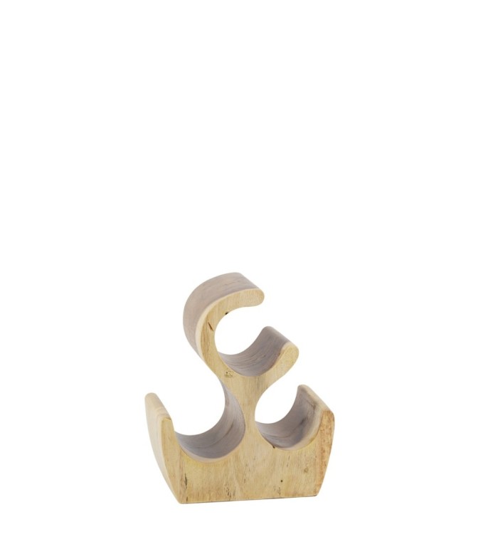 Suar wood wine rack with 3 holes 25 x 16 x 30