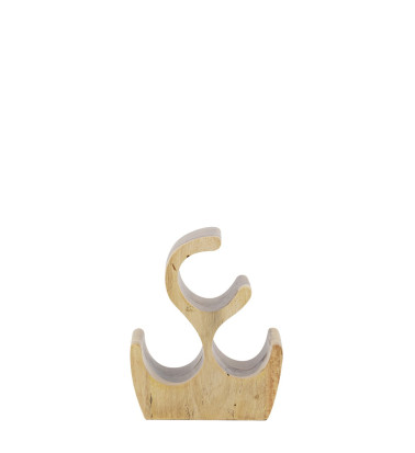 Suar wood wine rack with 3 holes 25 x 16 x 30