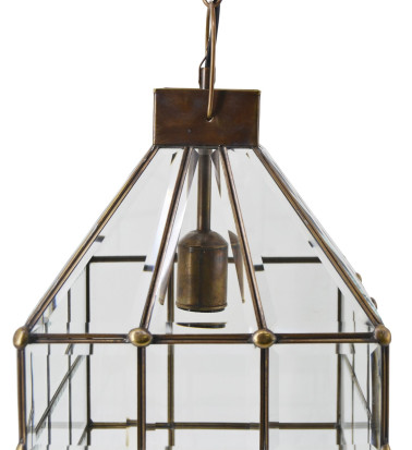 BISEL - Ceiling lamp in beveled glass 22 x 22 x 45