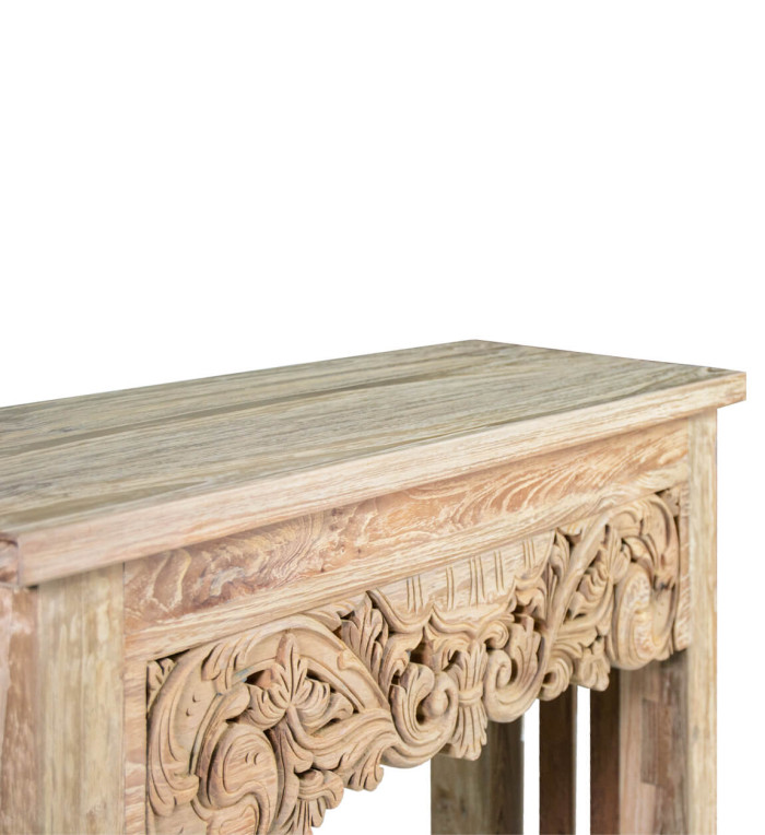 Carved teak console 100 x 30 x 80