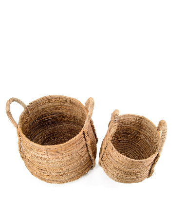 DAVOS - Set of 2 banana fiber baskets 44 x 44 x 45 / 34 x 35 x 40