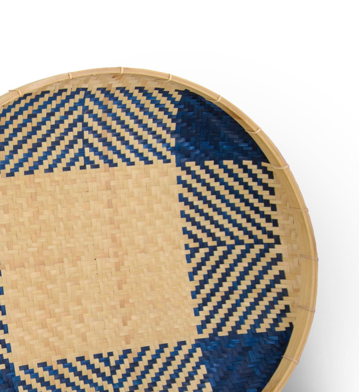 DAVOS - Set of 2 bamboo trays 55 x 55 x 3 / 50 x 50 x 3