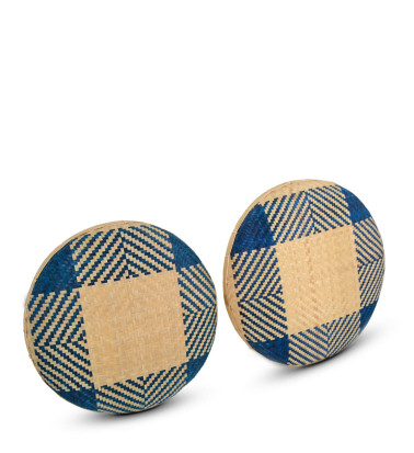 DAVOS - Set of 2 bamboo trays 55 x 55 x 3 / 50 x 50 x 3