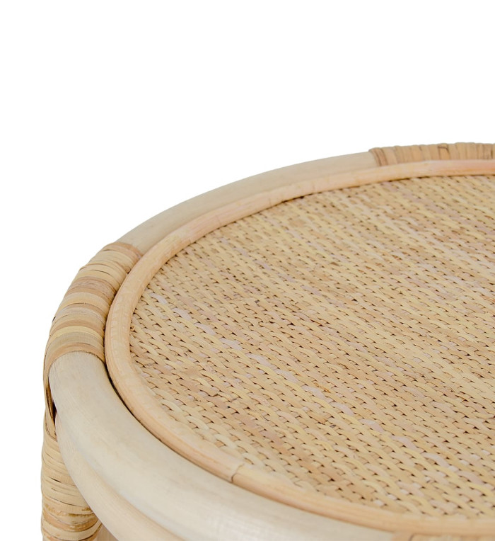 Mesa de centro de rattan 44 x 44 x 46