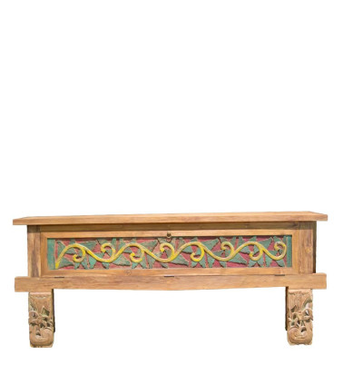 MERIDA - Teak console with carving 230 x 45 x 90