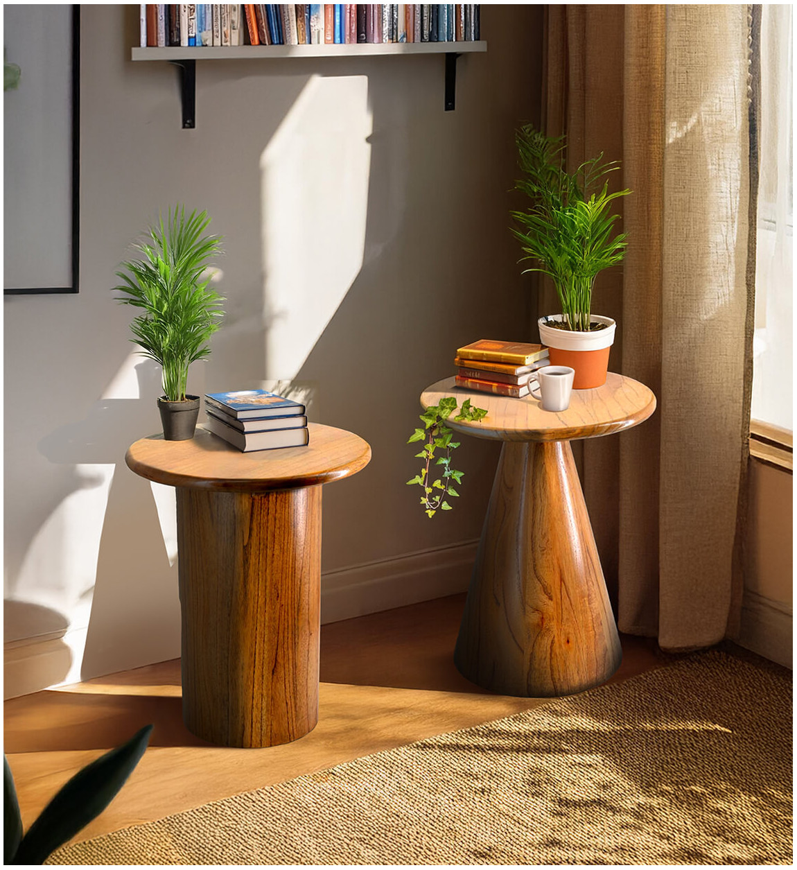 Side table in Mindi wood 45 x 45 x 55