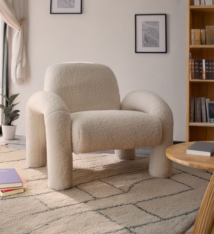 MIA - Armchair upholstered in wool 88 x 81 x 74