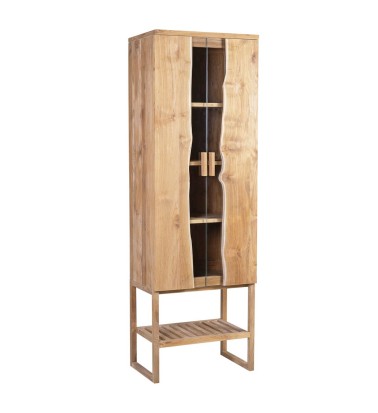 ATLANTA - Teak- und Glasvitrine mit Regal 60 x 40 x 185