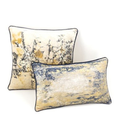 DELHI - Set of 2 golden velvet cushions 30 x 50