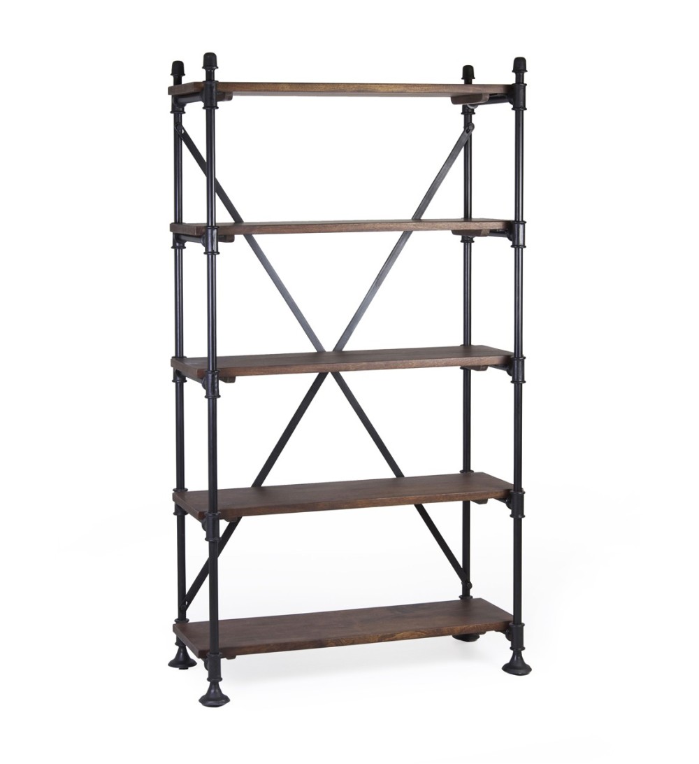 PIPA - Mango and iron bookcase 100 x 40 x 180