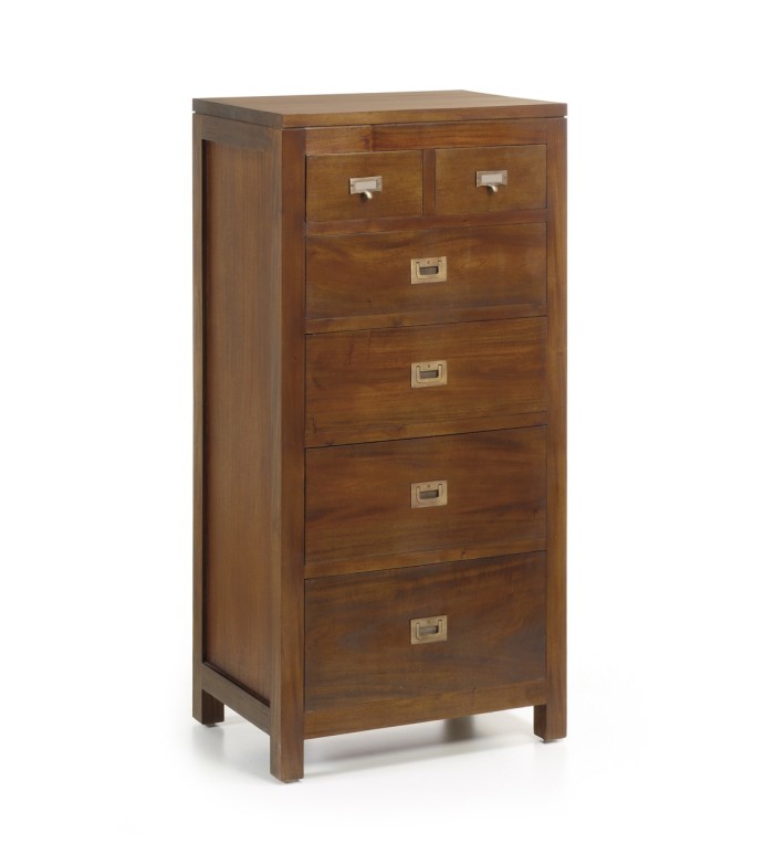 FLAMINGO - Tall mahogany chest of drawers 60 x 40 x 120