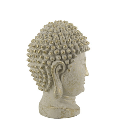 FIGUR GIPS BUDDHA KOPF GOLDFARBE 35 x 30 x 50