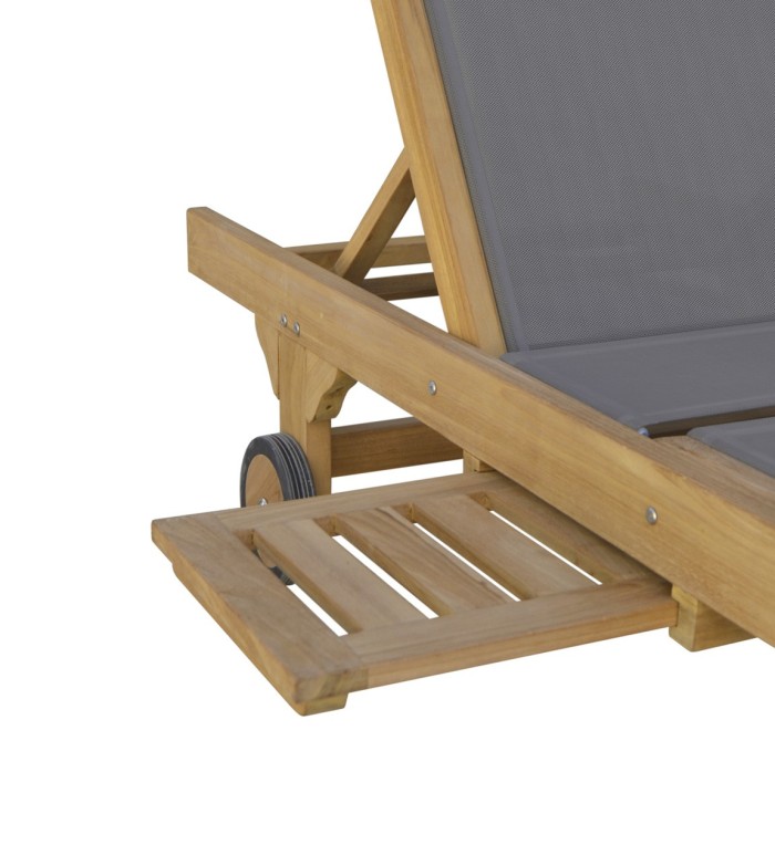 GARDEN - Teak articulated garden lounger 65 x 200 x 35-90