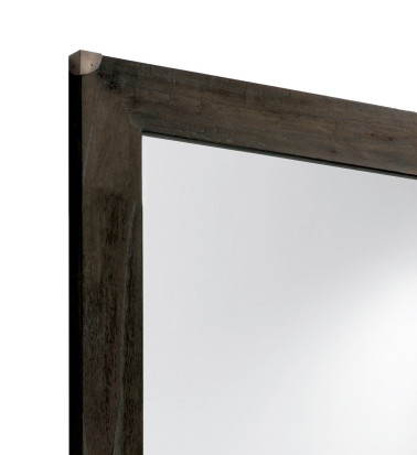 INDUSTRIAL - Miroir en bois noir 80 x 120