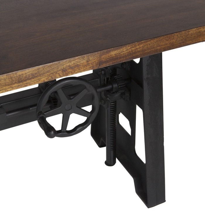 PIPA - Mango and iron table 160 x 90 x 77-104